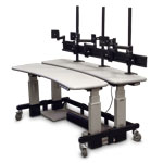 Dual Adjustable Cart w/ 4 Z-arms - vertical and horizontal adjuztability