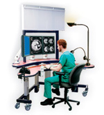 Corner PACS Workstation with Illuminators