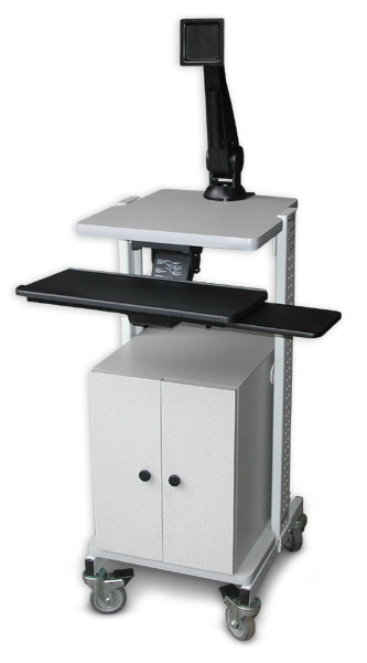 Computer Cart with Storage Cabinet
