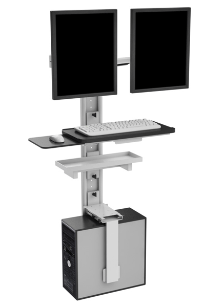 Wall Mount Twin Monitor, Keyboard CPU and UPS